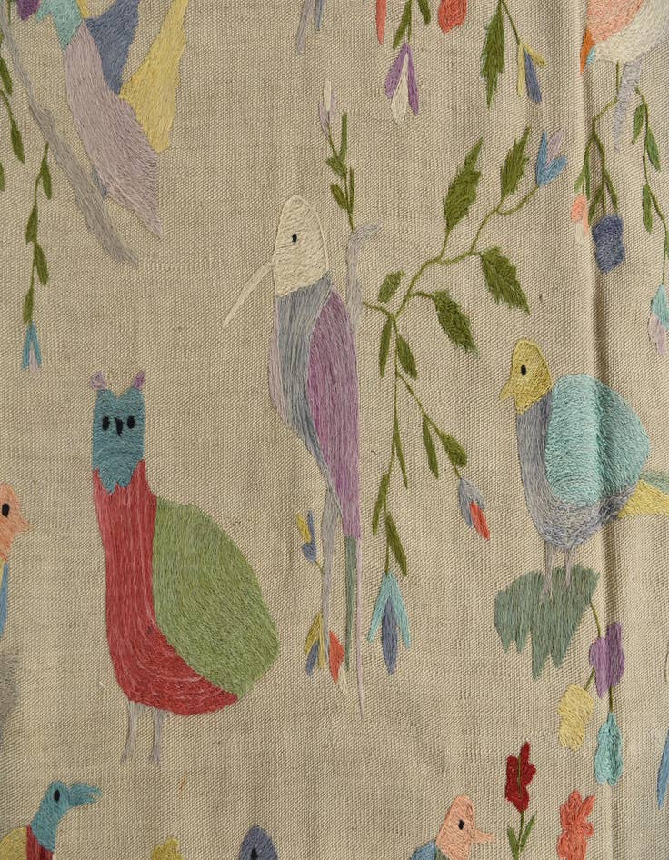 Detail image of 6' 9 x 9'  Hand Woven Kilim Suzani Wool Rug