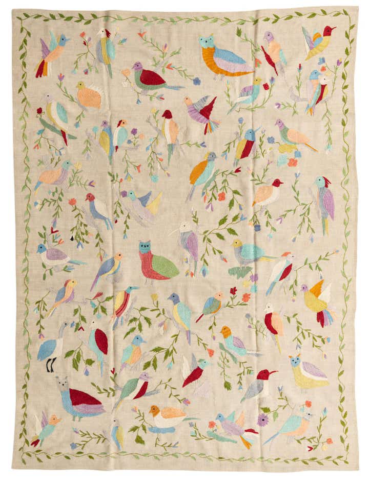 6' 9 x 9' Hand Woven Kilim Suzani Wool Rug