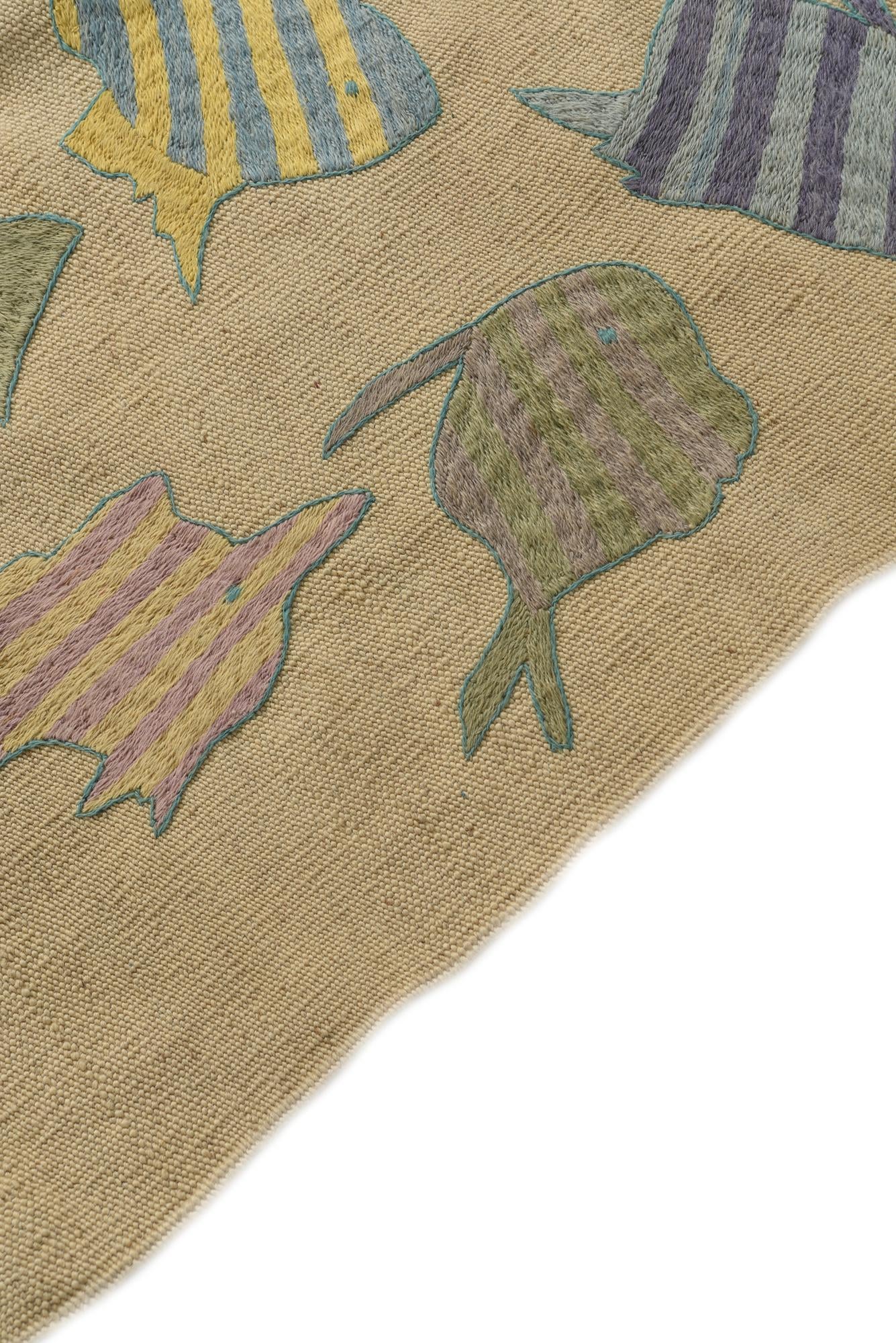 4' 2 x 5' 5 Hand Woven Kilim Suzani Wool Rug