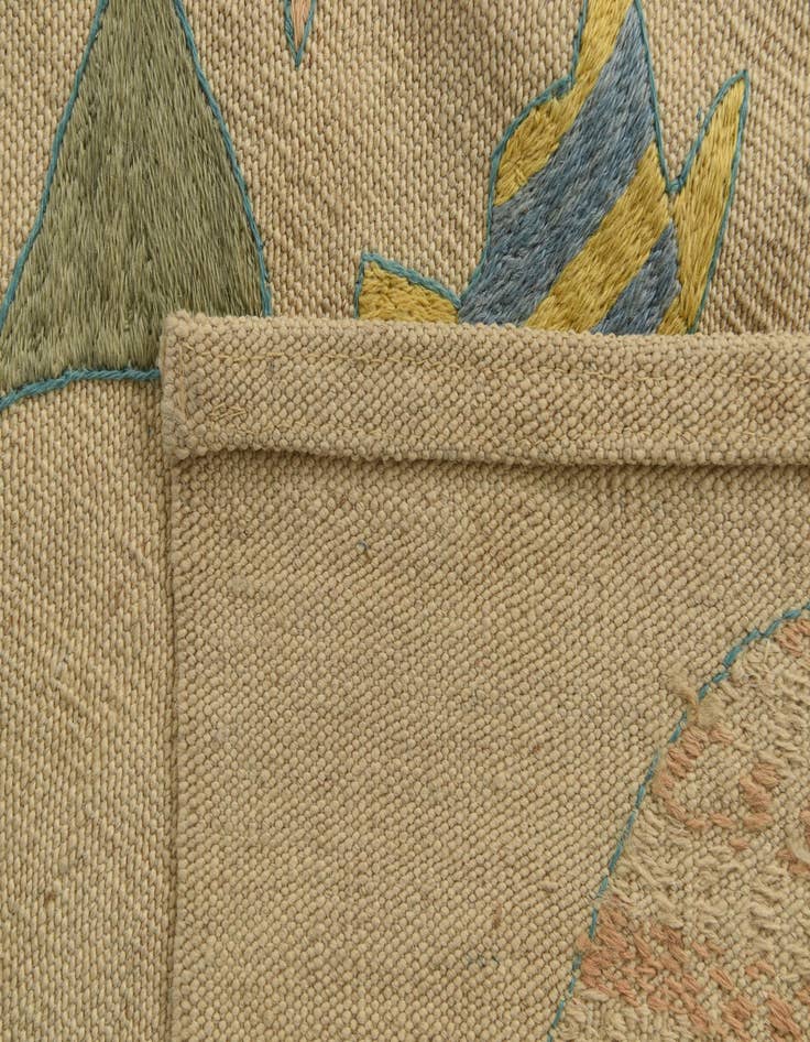 Detail image of 4' 2 x 5' 5  Hand Woven Kilim Suzani Wool Rug