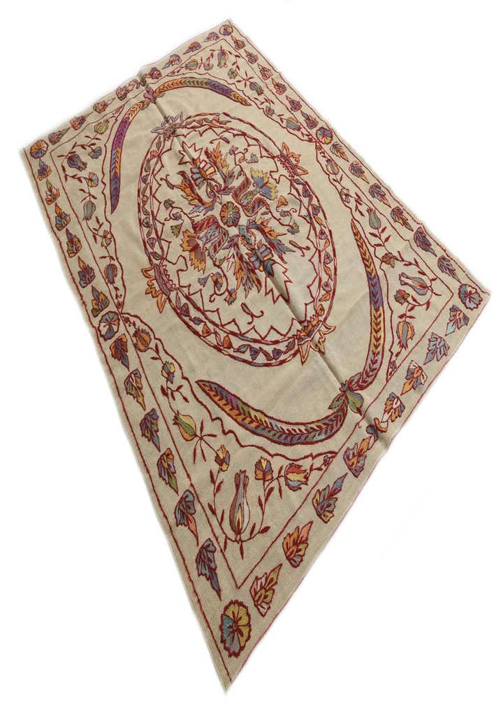 5' 5 x 7' 4 Hand Woven Kilim Suzani Wool Rug