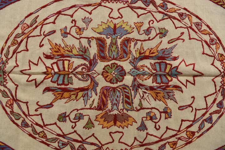5' 5 x 7' 4 Hand Woven Kilim Suzani Wool Rug