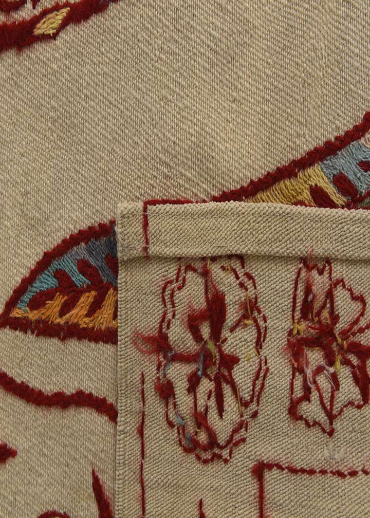 5' 5 x 7' 4 Hand Woven Kilim Suzani Wool Rug