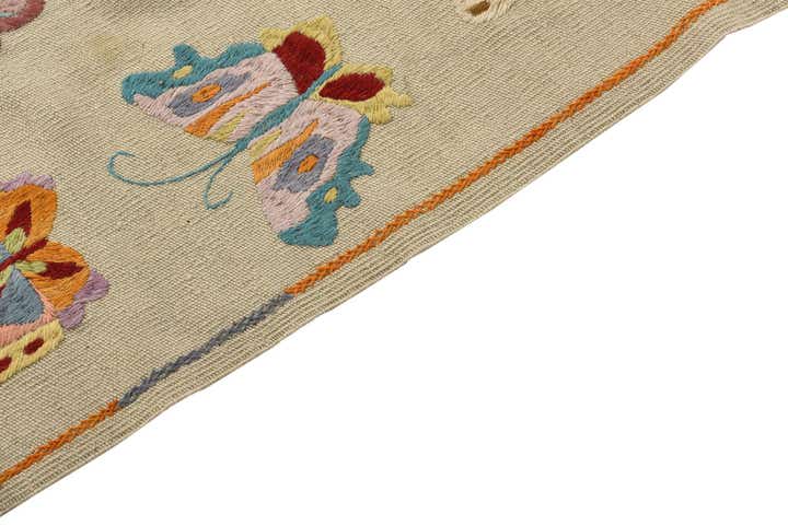 6' 9 x 9' 2 Hand Woven Kilim Suzani Wool Rug