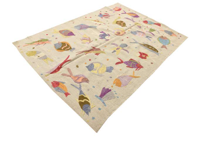 120cm x 170cm Tejido a mano Kilim Suzani Alfombra Lana