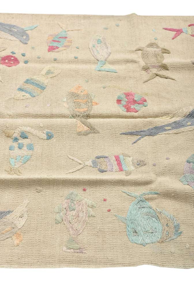 3' 2 x 4' 10 Hand Woven Kilim Suzani Wool Rug