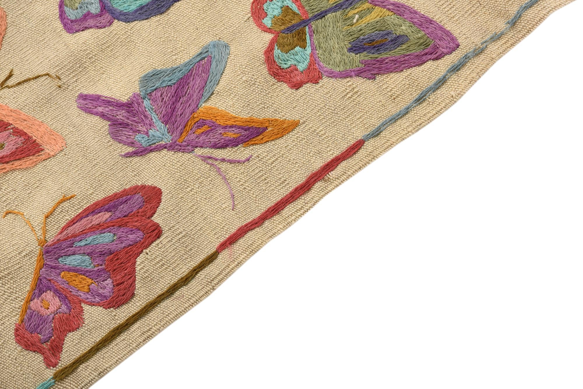 4' 10 x 6' 5 Hand Woven Kilim Suzani Wool Rug