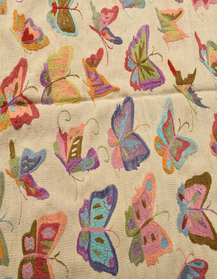 Detail image of 4' 10 x 6' 5  Hand Woven Kilim Suzani Wool Rug