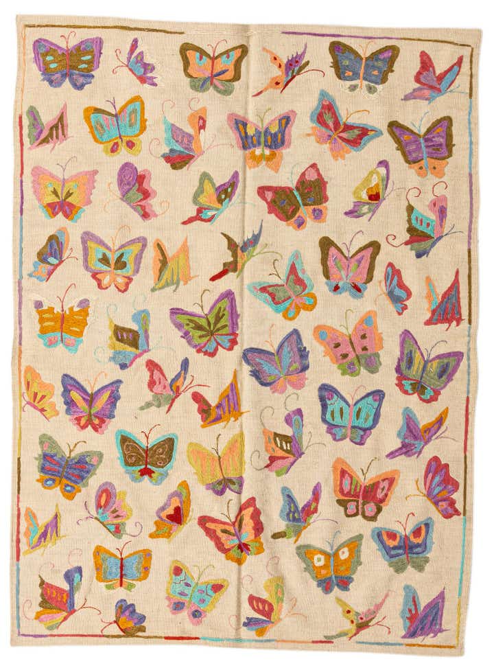 145cm x 195cm Tissé à la main Kilim Suzani Tapis Laine