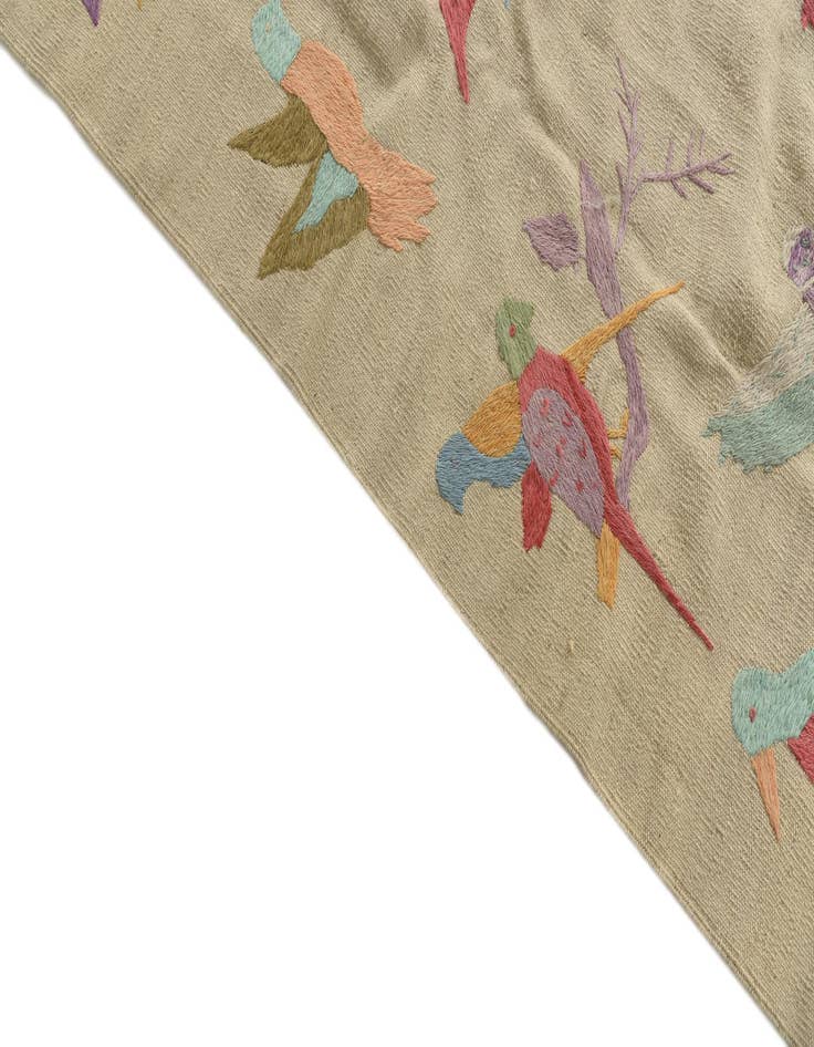 Detail image of 7' 10 x 9' 3  Hand Woven Kilim Suzani Wool Rug