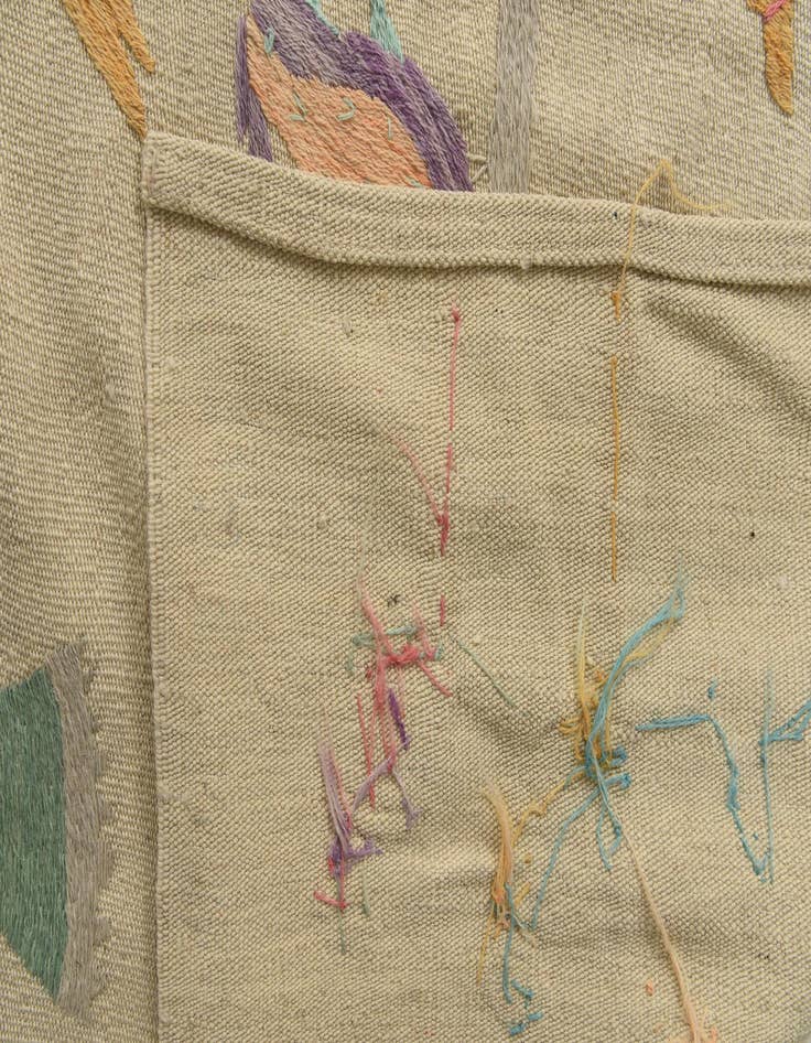 Detail image of 7' 10 x 9' 3  Hand Woven Kilim Suzani Wool Rug