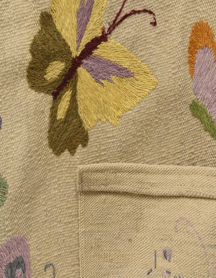 Detail image of 7' 10 x 9' 2  Hand Woven Kilim Suzani Wool Rug