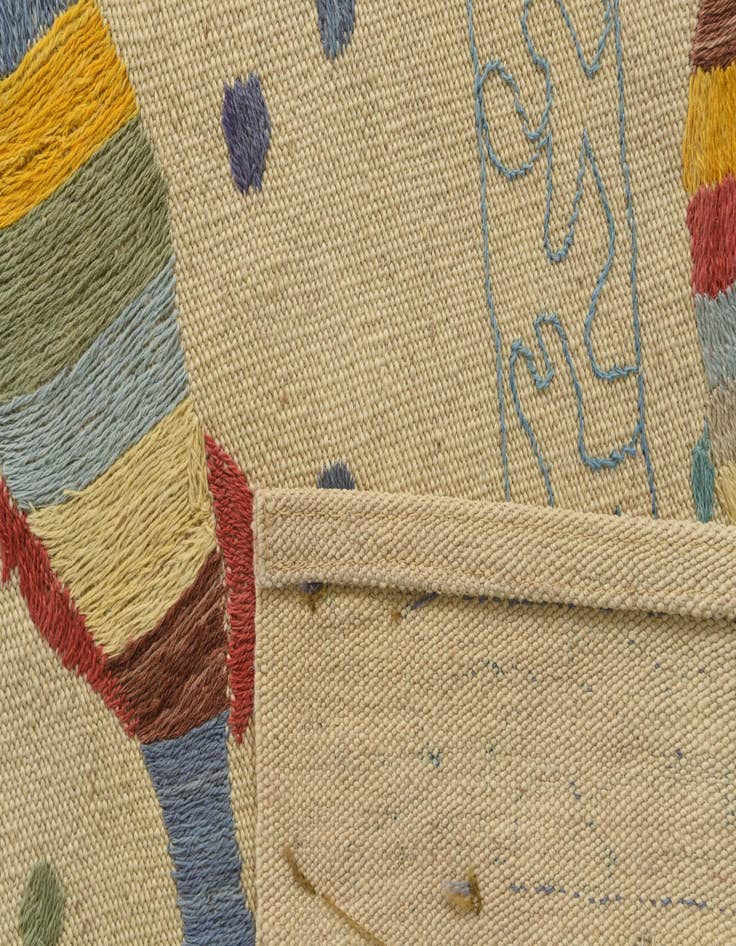 Detail image of 8' x 9' 3 Hand Woven Kilim Suzani Wool Rug