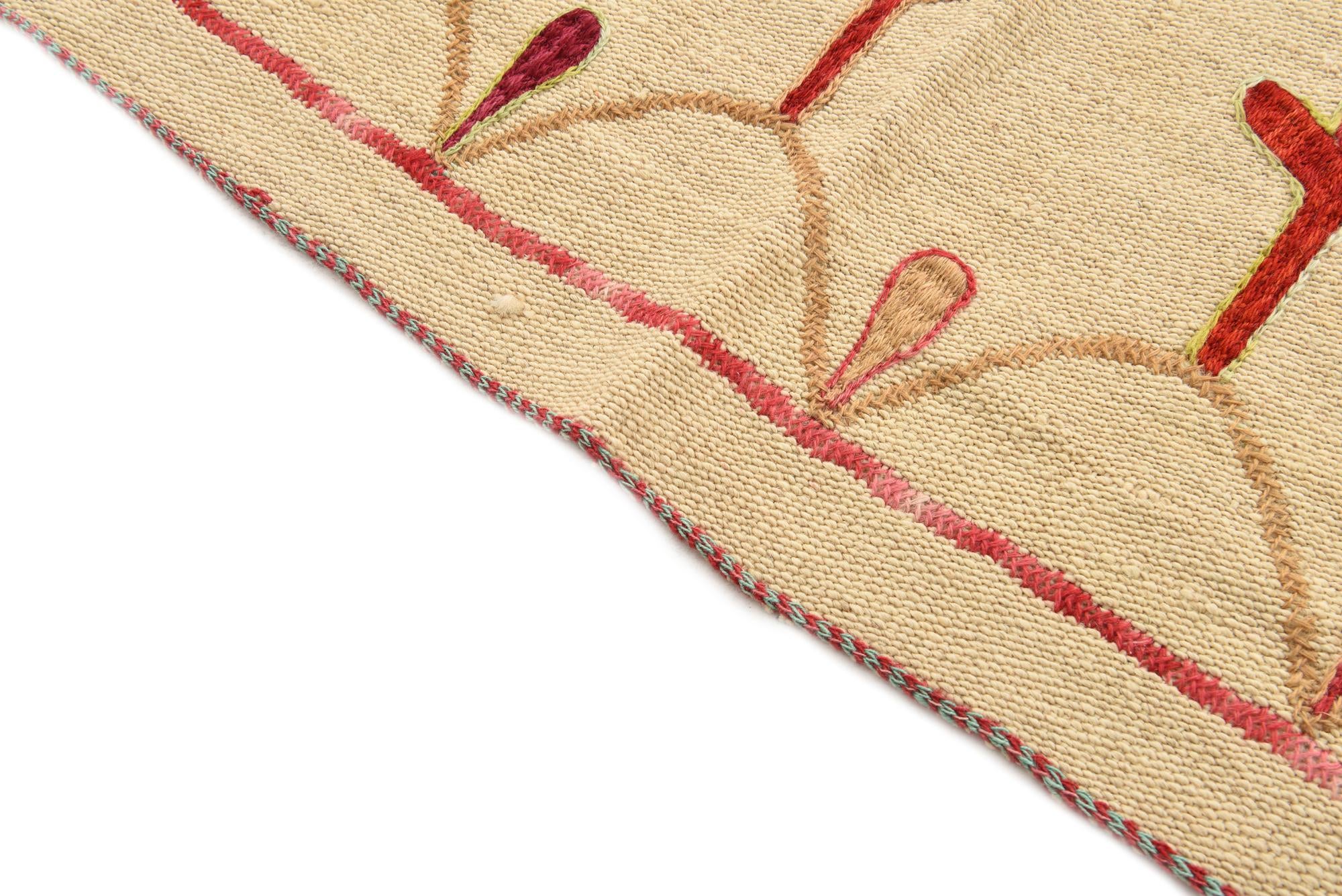 6' x 7' 4 Hand Woven Kilim Suzani Wool Rug
