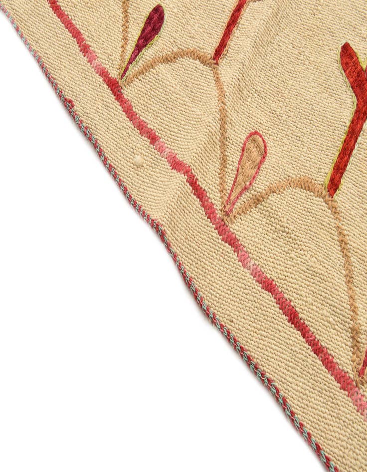 Detail image of 6' x 7' 4  Hand Woven Kilim Suzani Wool Rug