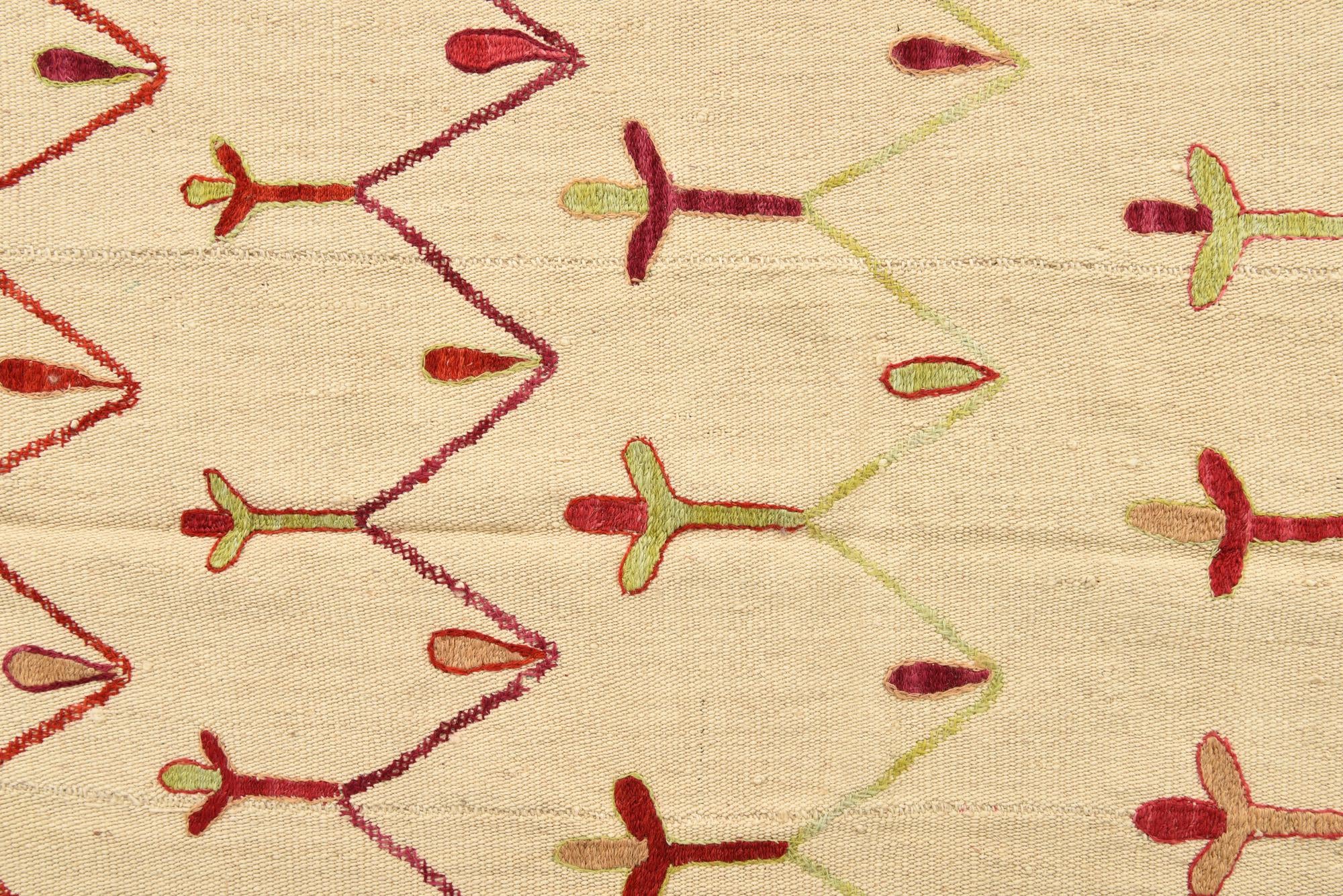 6' x 7' 4 Hand Woven Kilim Suzani Wool Rug