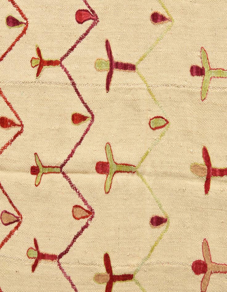 Detail image of 6' x 7' 4  Hand Woven Kilim Suzani Wool Rug