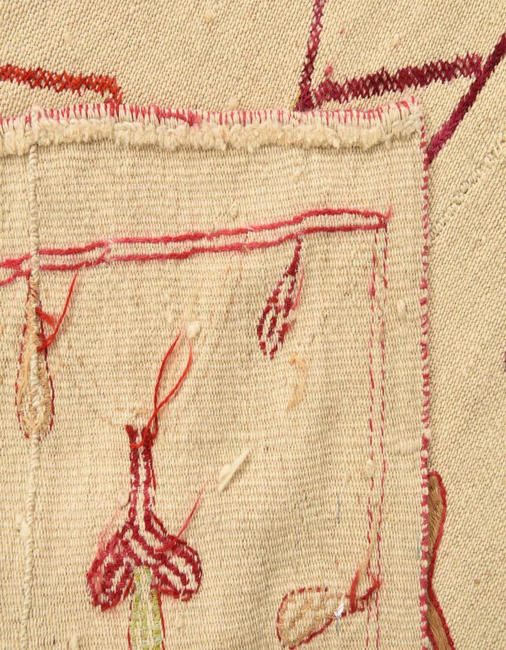 Detail image of 6' x 7' 4  Hand Woven Kilim Suzani Wool Rug