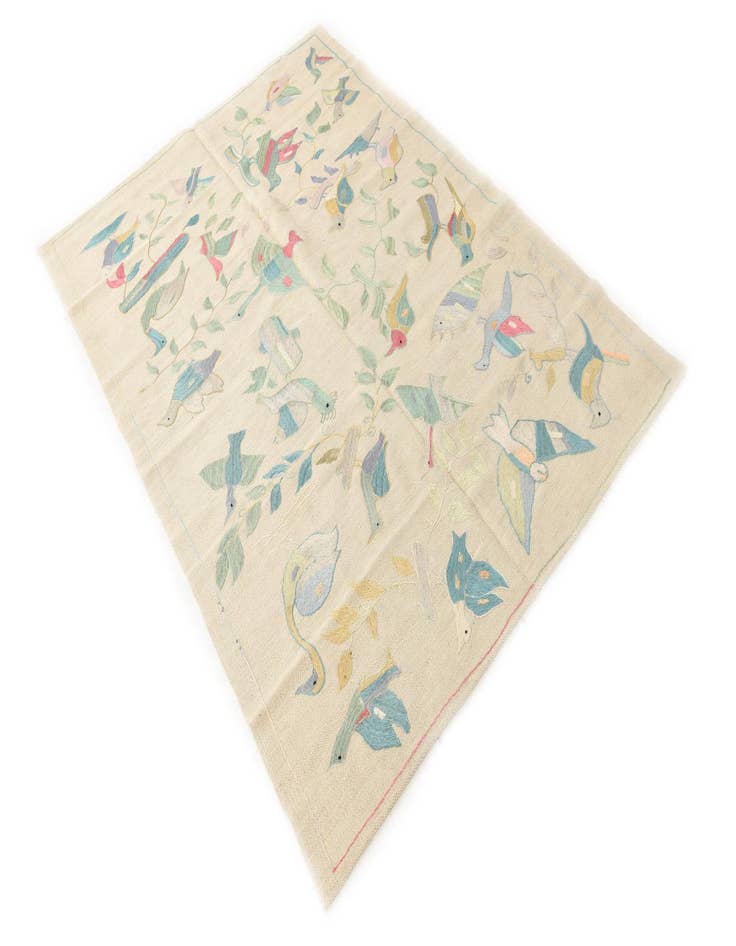 Detail image of 4' 1 x 5' 8  Hand Woven Kilim Suzani Wool Rug