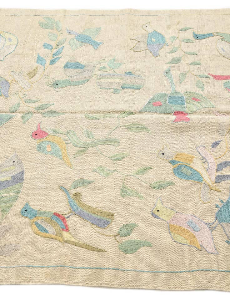 Detail image of 4' 1 x 5' 8  Hand Woven Kilim Suzani Wool Rug