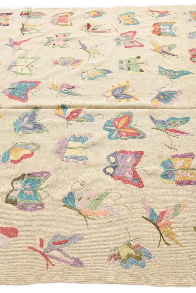 6' 8 x 8' 11 Hand Woven Kilim Suzani Wool Rug