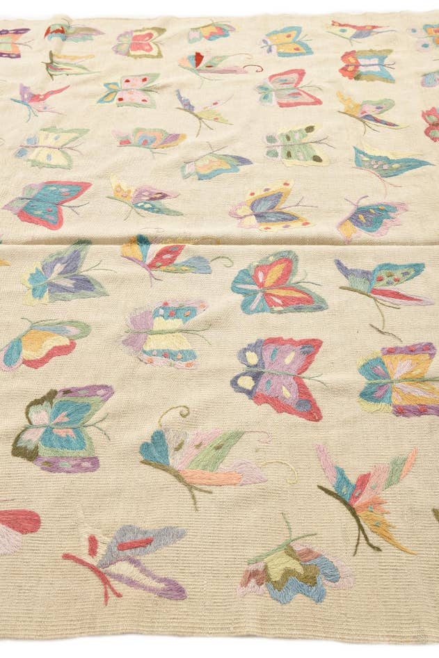 Detail image of 6' 8 x 8' 11 Hand Woven Kilim Suzani Wool Rug