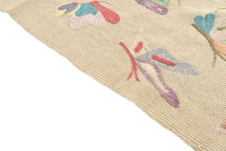 6' 8 x 8' 11 Hand Woven Kilim Suzani Wool Rug