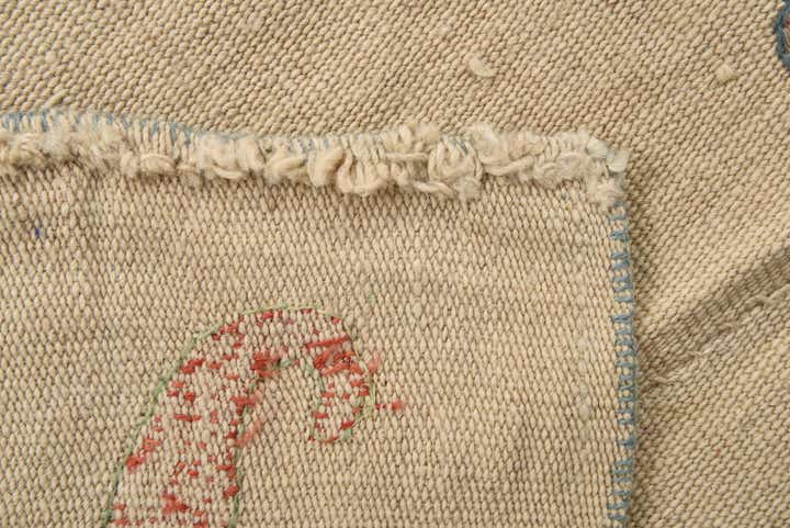 5' 4 x 8' 3 Hand Woven Kilim Suzani Wool Rug