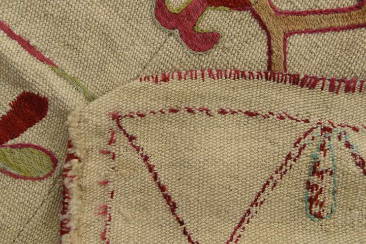4' 1 x 5' 8 Hand Woven Kilim Suzani Wool Rug