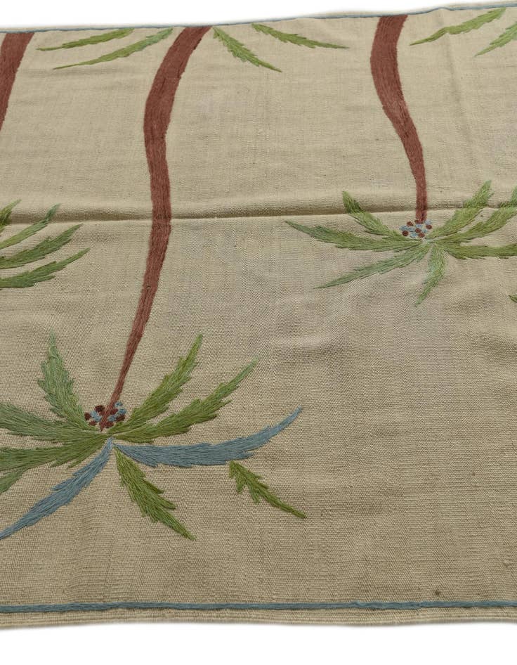 Detail image of 5' 4 x 7' 4  Hand Woven Kilim Suzani Wool Rug