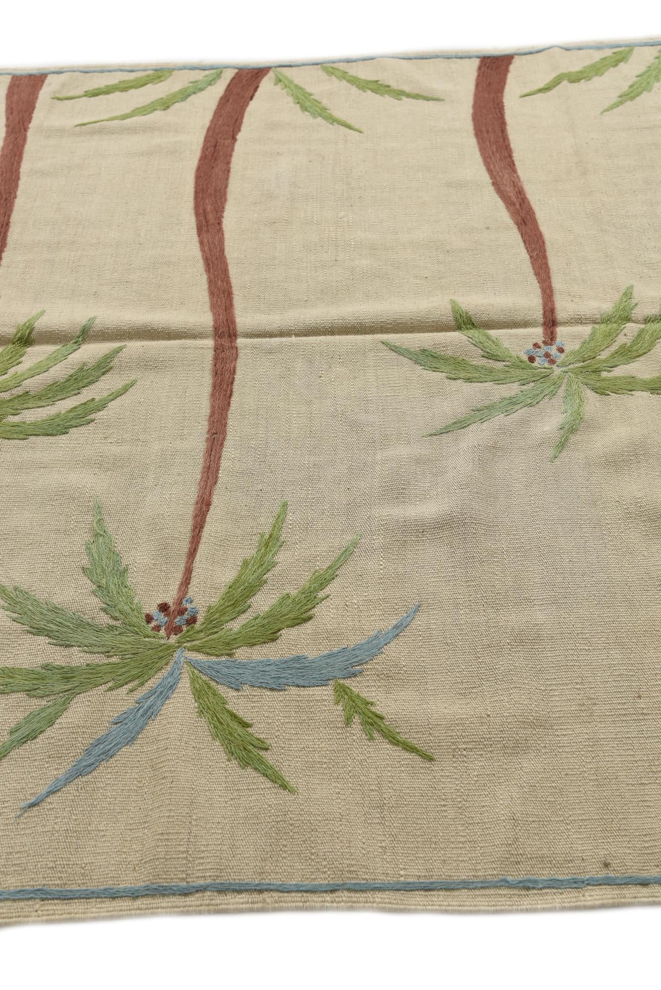 5' 4 x 7' 4 Hand Woven Kilim Suzani Wool Rug