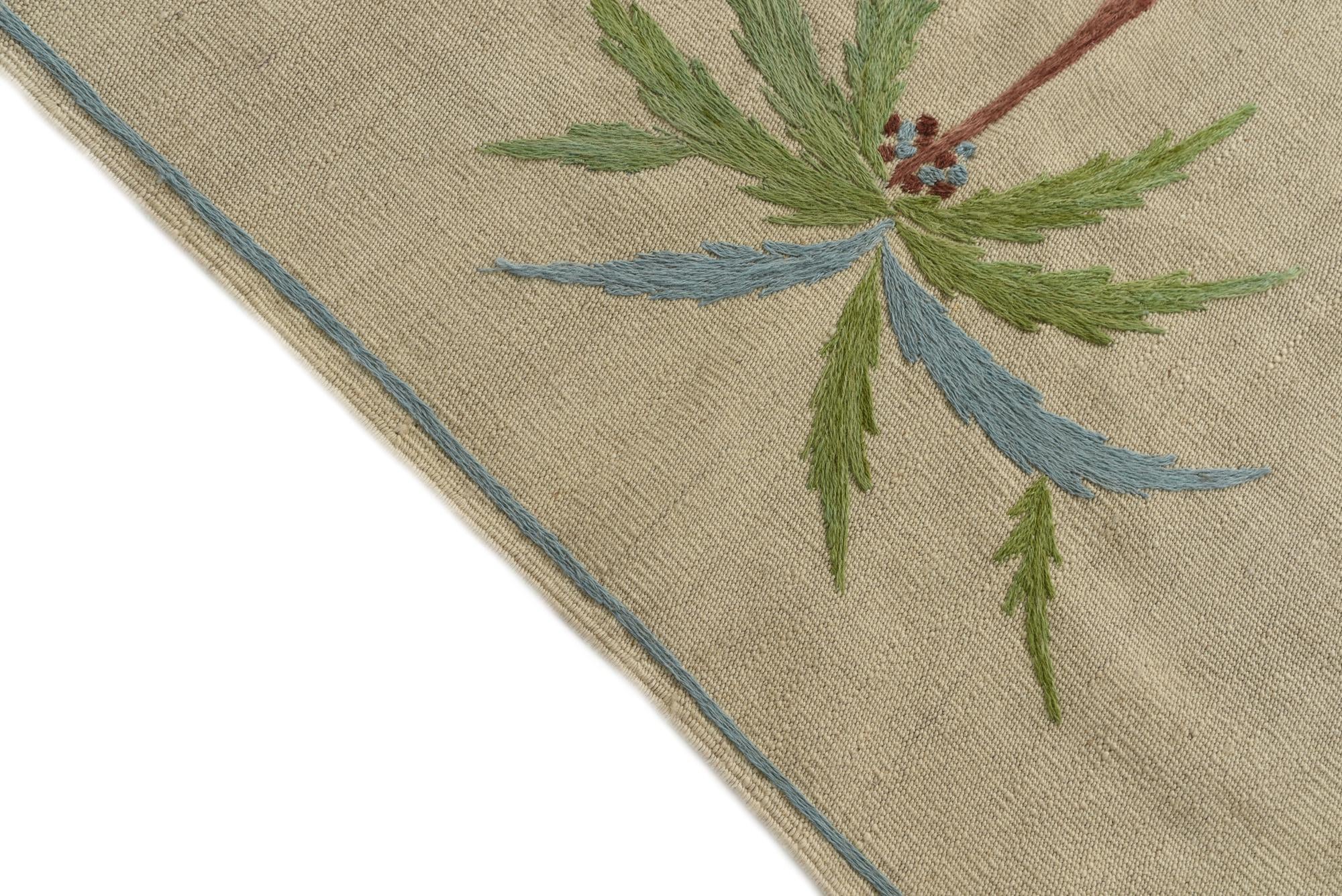 5' 4 x 7' 4 Hand Woven Kilim Suzani Wool Rug