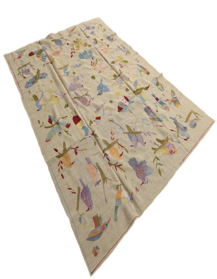 Detail image of 6' 9 x 9' 4  Hand Woven Kilim Suzani Wool Rug