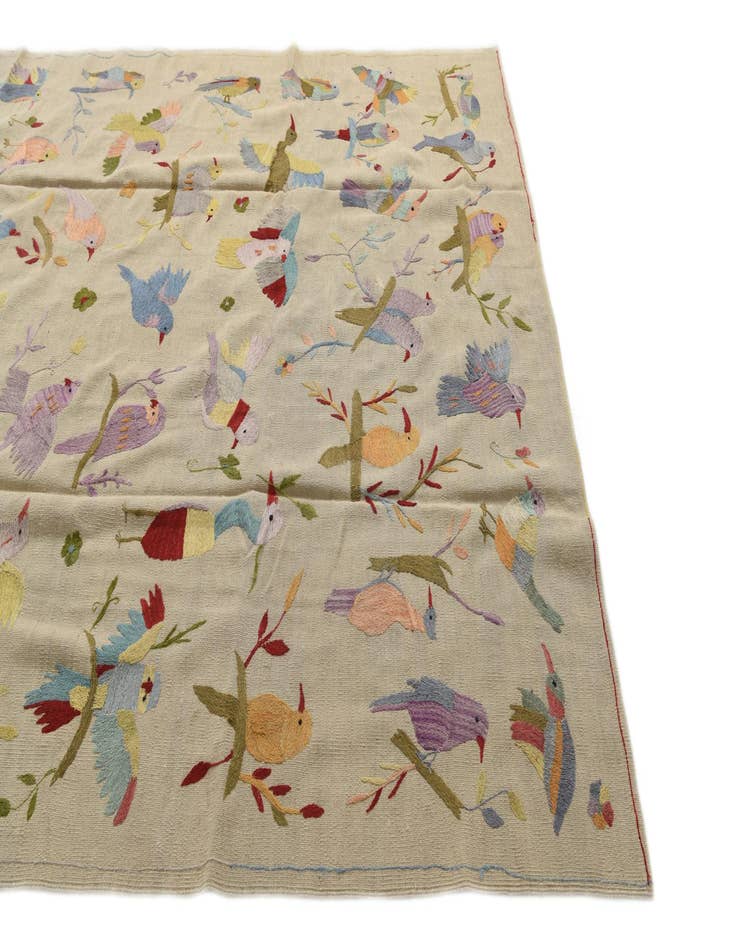 Detail image of 6' 9 x 9' 4  Hand Woven Kilim Suzani Wool Rug