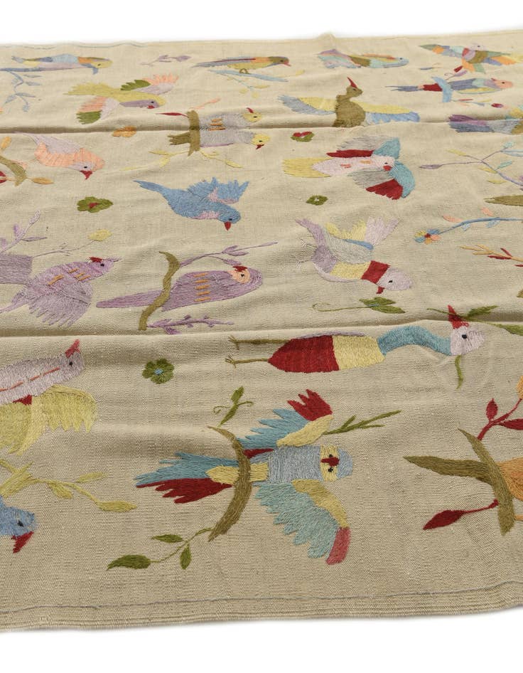 Detail image of 6' 9 x 9' 4  Hand Woven Kilim Suzani Wool Rug