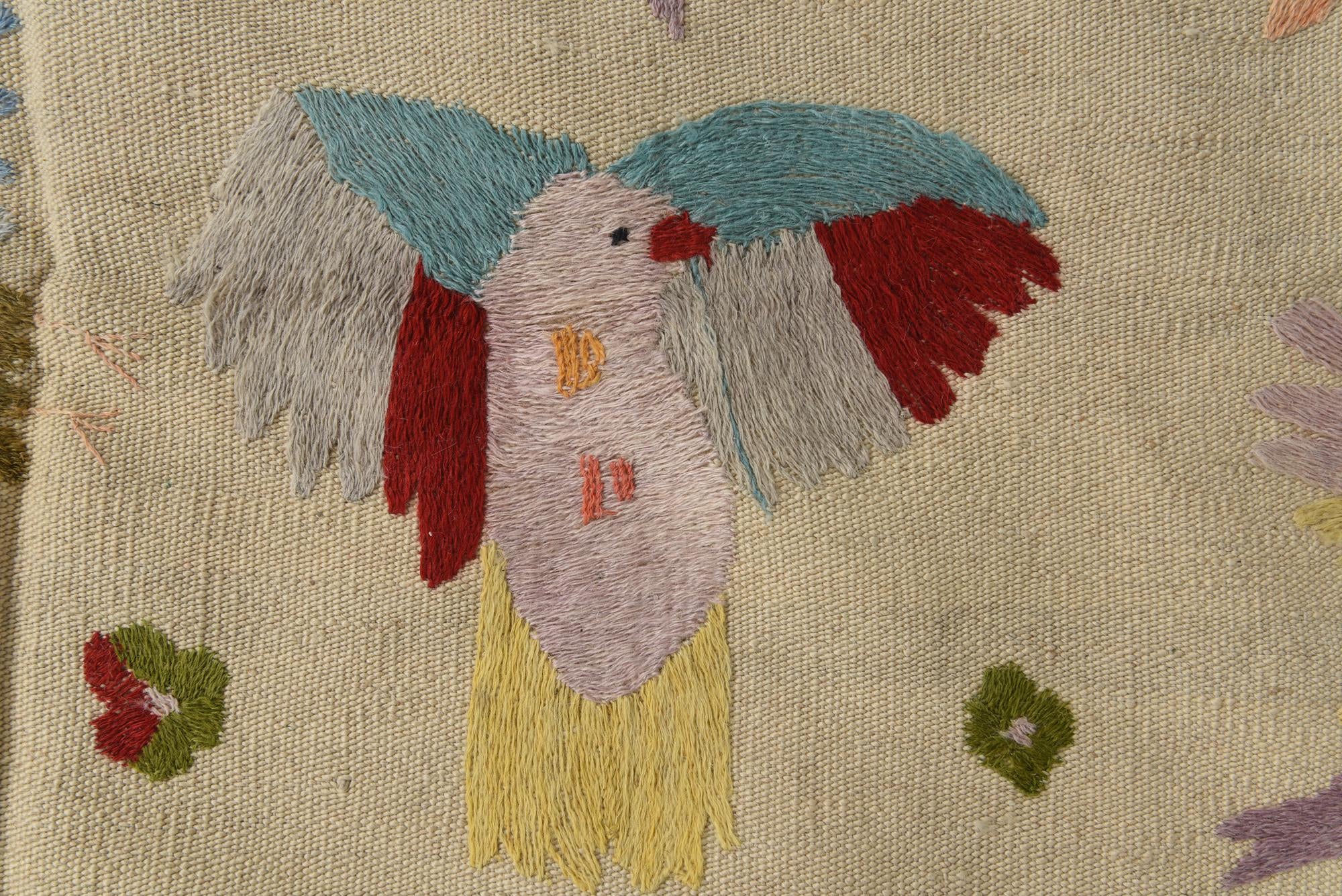 6' 9 x 9' 4 Hand Woven Kilim Suzani Wool Rug