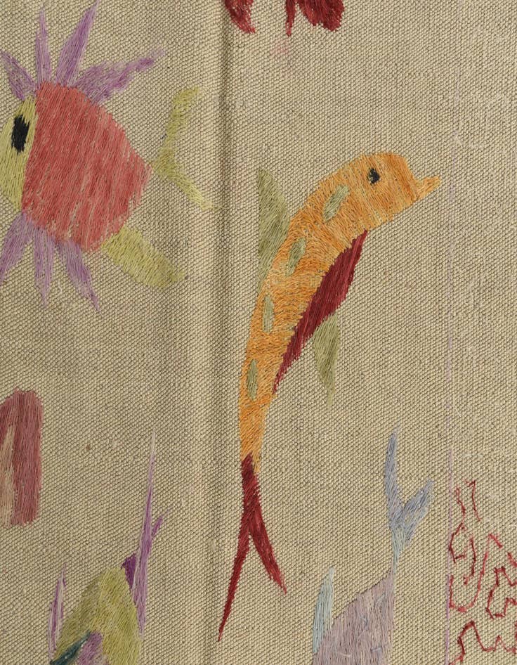 Detail image of 7' x 9' 3 Hand Woven Kilim Suzani Wool Rug