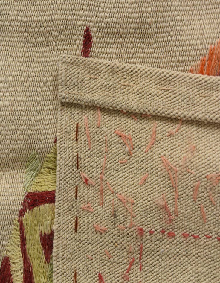 Detail image of 7' x 9' 3 Hand Woven Kilim Suzani Wool Rug