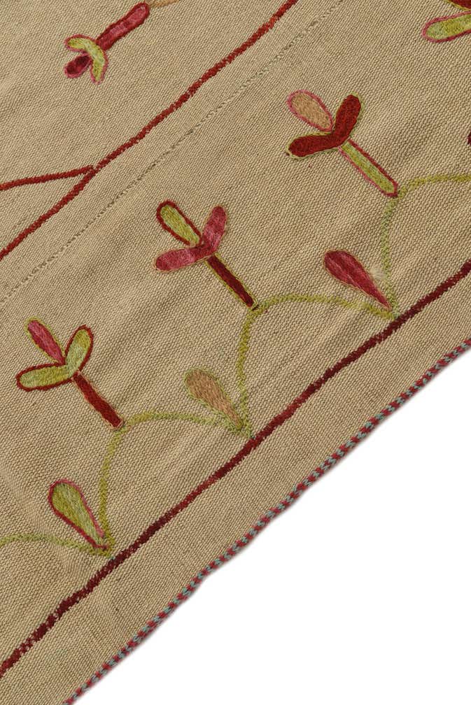 4' 9 x 6' 6 Hand Woven Kilim Suzani Wool Rug