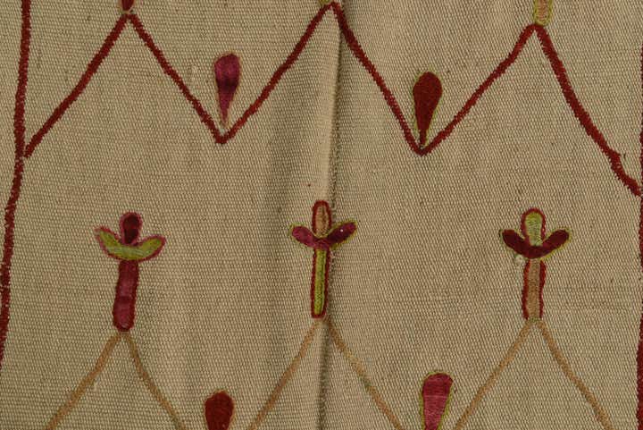 4' 9 x 6' 6 Hand Woven Kilim Suzani Wool Rug