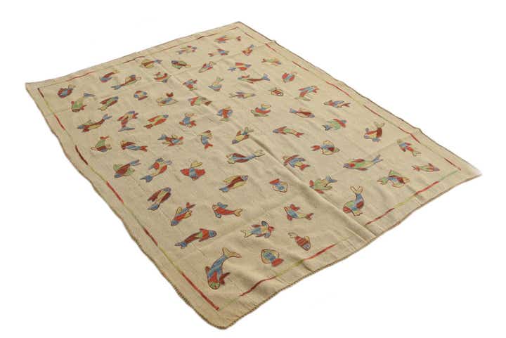 5' x 6' 5 Hand Woven Kilim Suzani Wool Rug