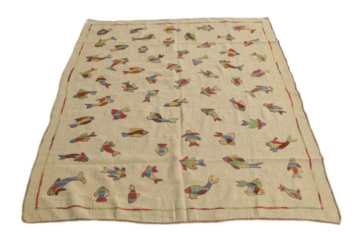 5' x 6' 5 Hand Woven Kilim Suzani Wool Rug