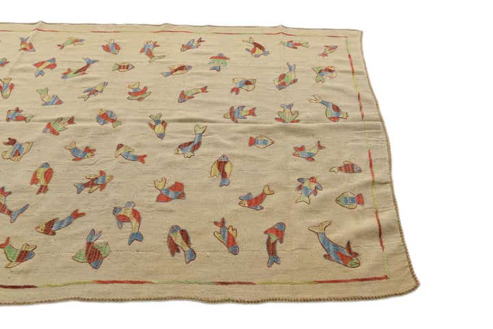 5' x 6' 5 Hand Woven Kilim Suzani Wool Rug