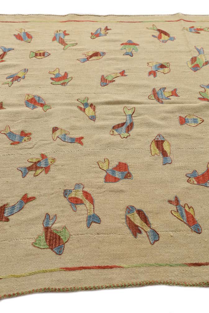 5' x 6' 5 Hand Woven Kilim Suzani Wool Rug