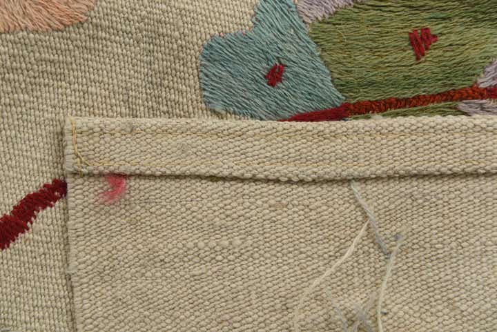 4' 3 x 5' 9 Hand Woven Kilim Suzani Wool Rug