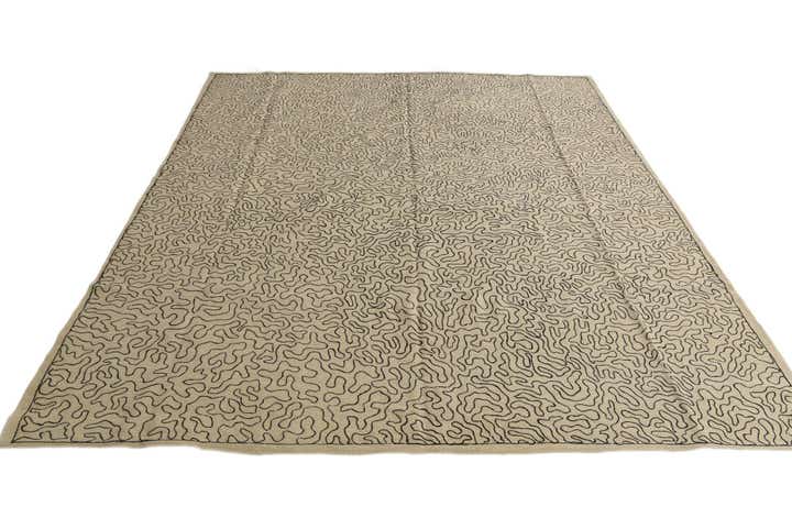 8' 4 x 9' 7 Hand Woven Kilim Suzani Wool Rug