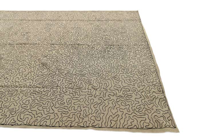 8' 4 x 9' 7 Hand Woven Kilim Suzani Wool Rug