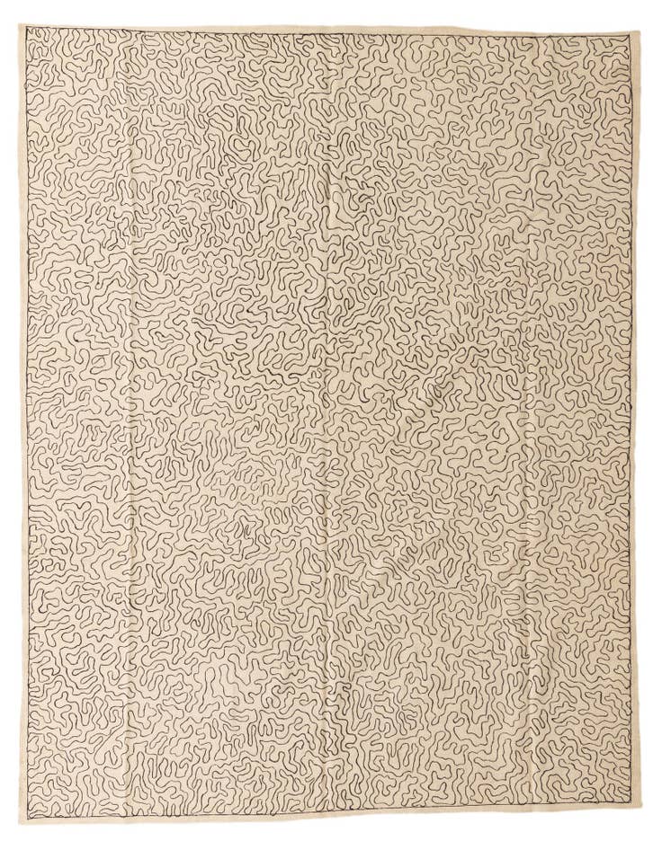 Detail image of 8' 4 x 9' 7 Hand Woven Kilim Suzani Wool Rug