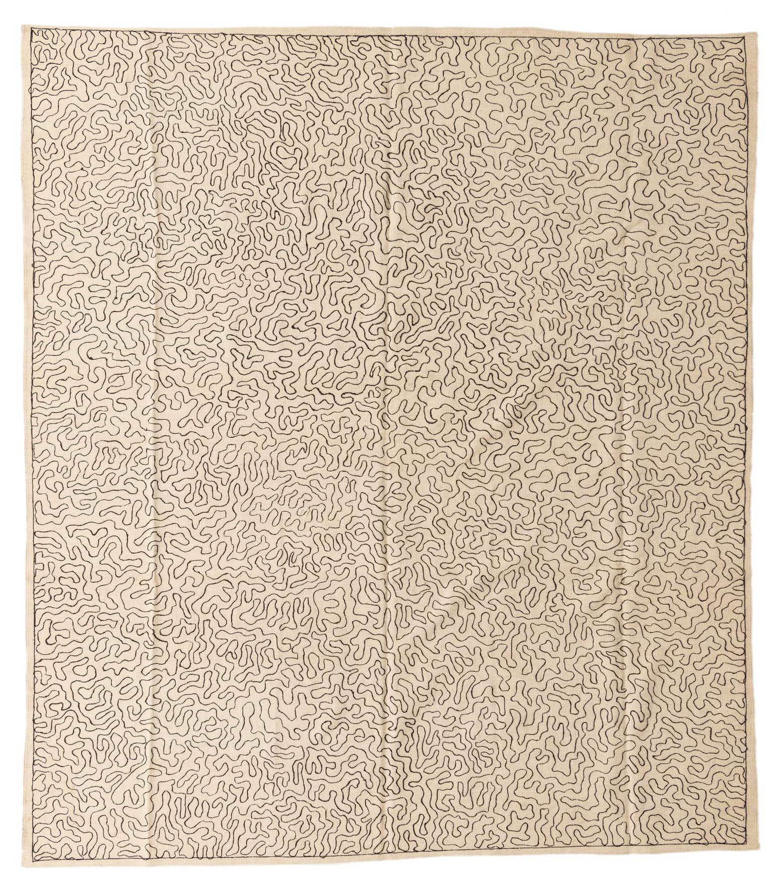 8' 4 x 9' 7 Hand Woven Kilim Suzani Wool Rug