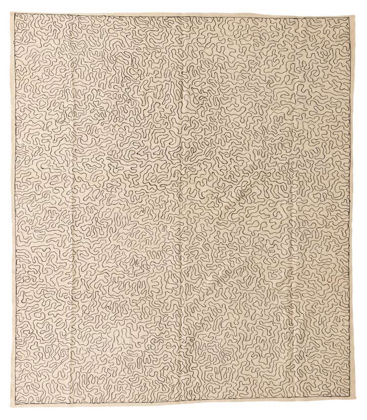 8' 4 x 9' 7 Hand Woven Kilim Suzani Wool Rug